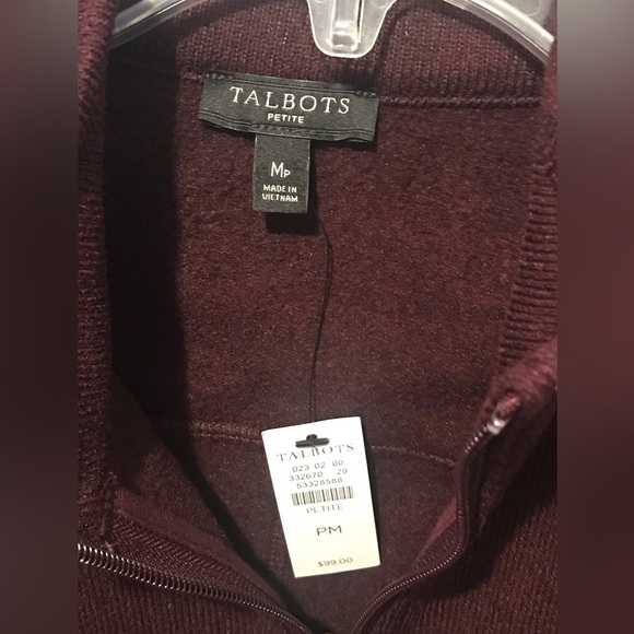 🎉Host Pick🎉New Talbots maroon/brown faux suede trim fleece soft jacket, PM - Picture 6 of 16